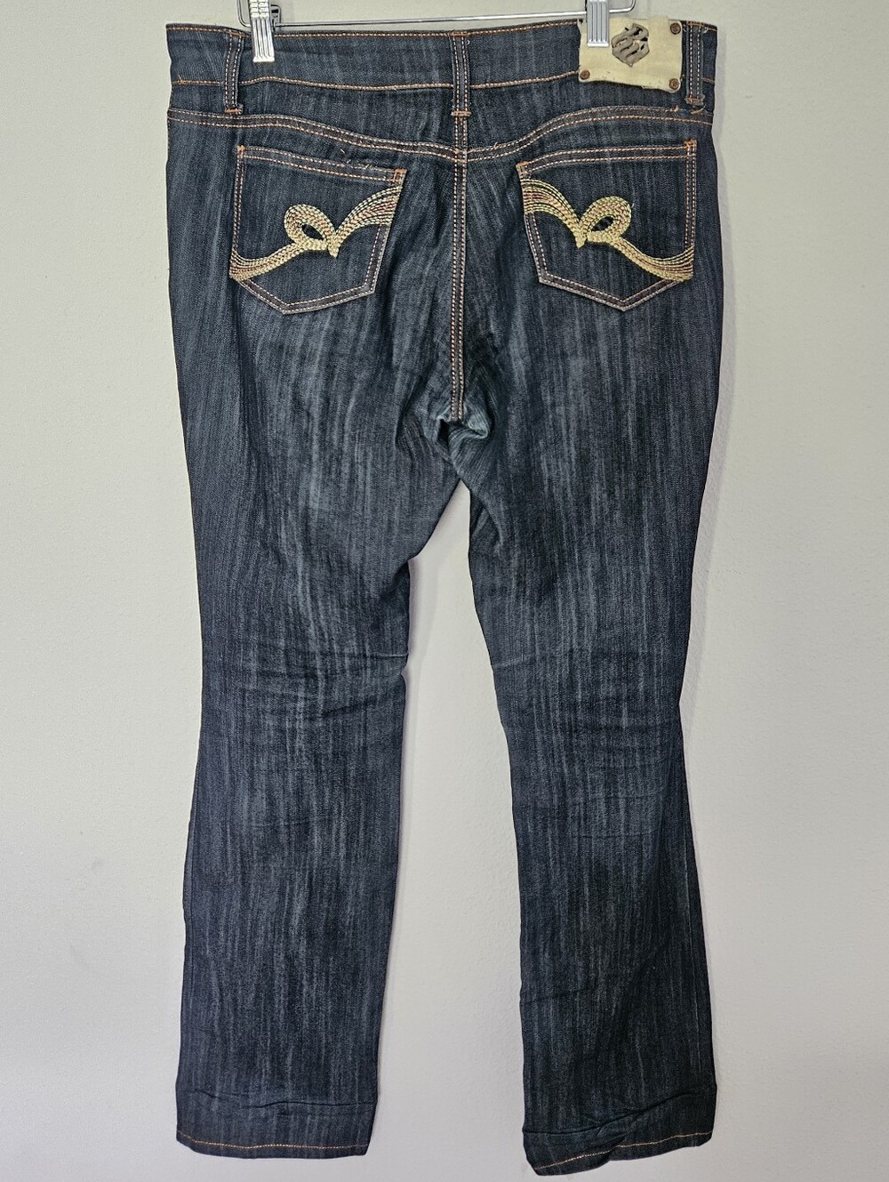 Rocawear Y2K Vintage Dark Wash Women’s Jeans with Tan Stitching